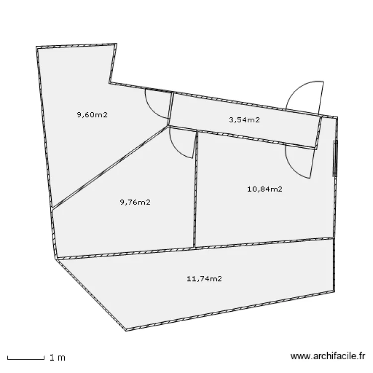 disposition chambres 1er etage sans lits. Plan de 