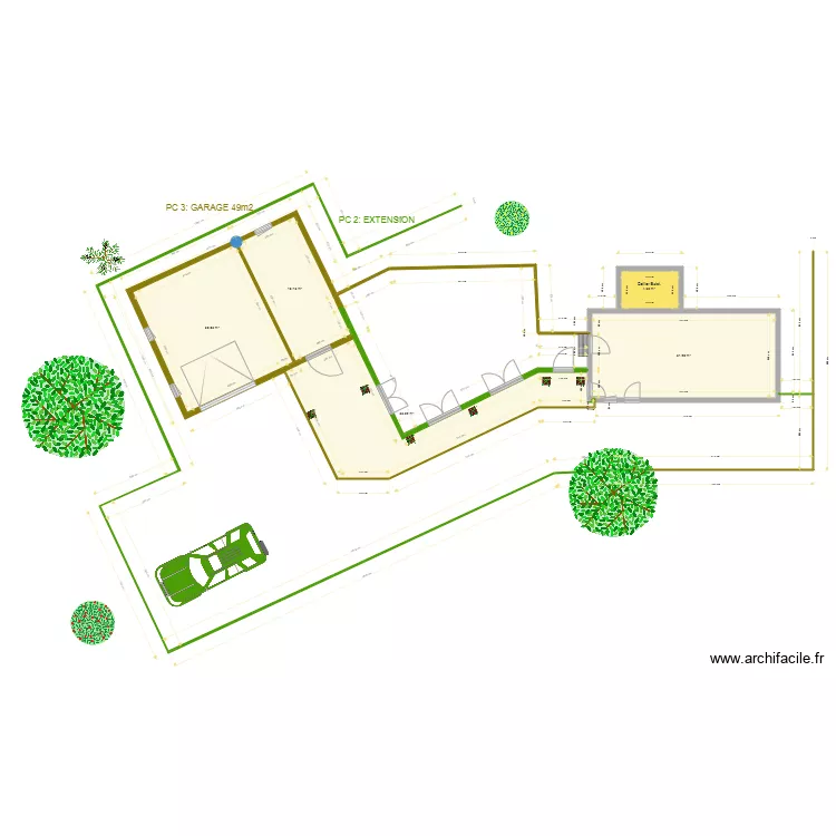 PLAN DESSINATEUR plan de masse 14Murs. Plan de 