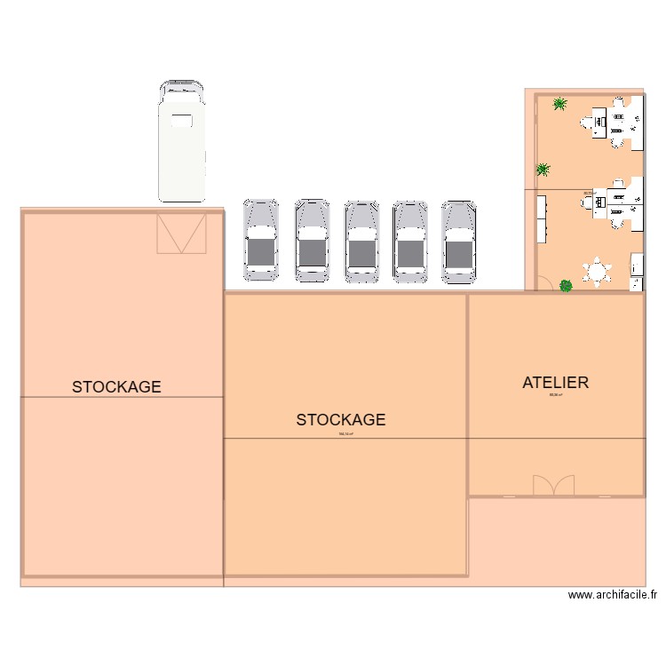 PLAN Grange RDC. Plan de 4 pièces et 385 m2