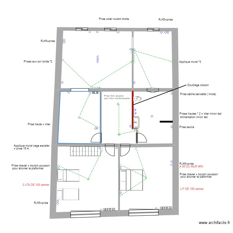 PLAN ETAGE DEFINITIF. Plan de 0 pièce et 0 m2