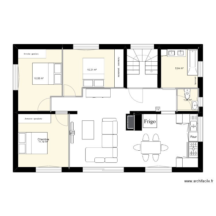 1er etage. Plan de 0 pièce et 0 m2