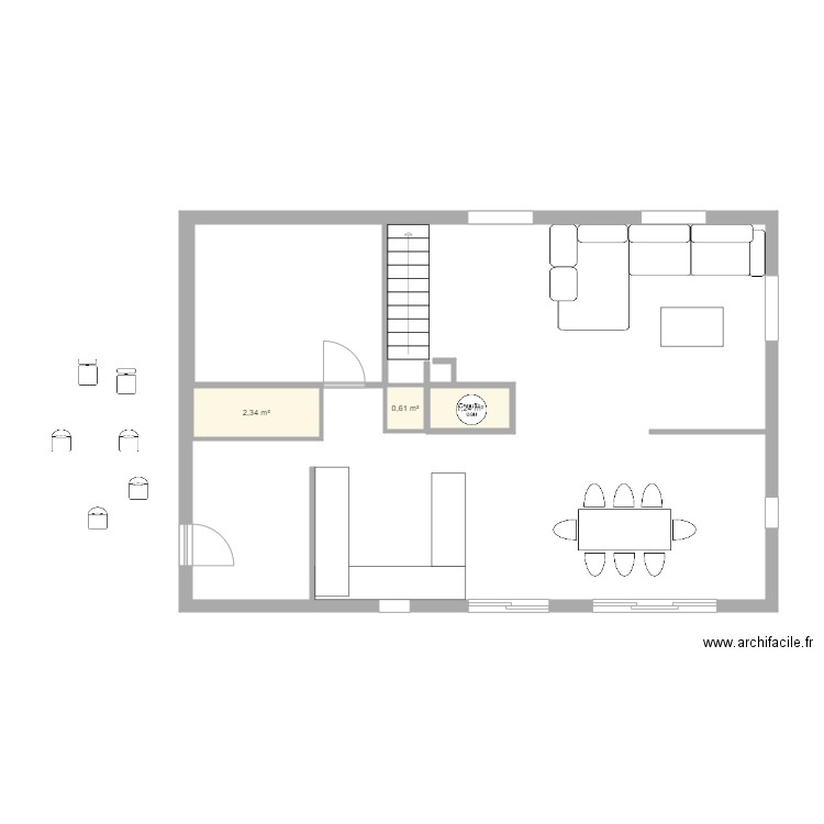 Plan de maison RDC. Plan de 0 pièce et 0 m2