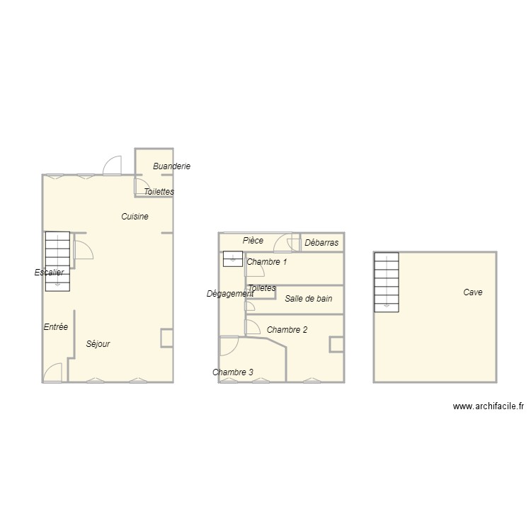 Croquis JUBRE. Plan de 14 pièces et 51 m2