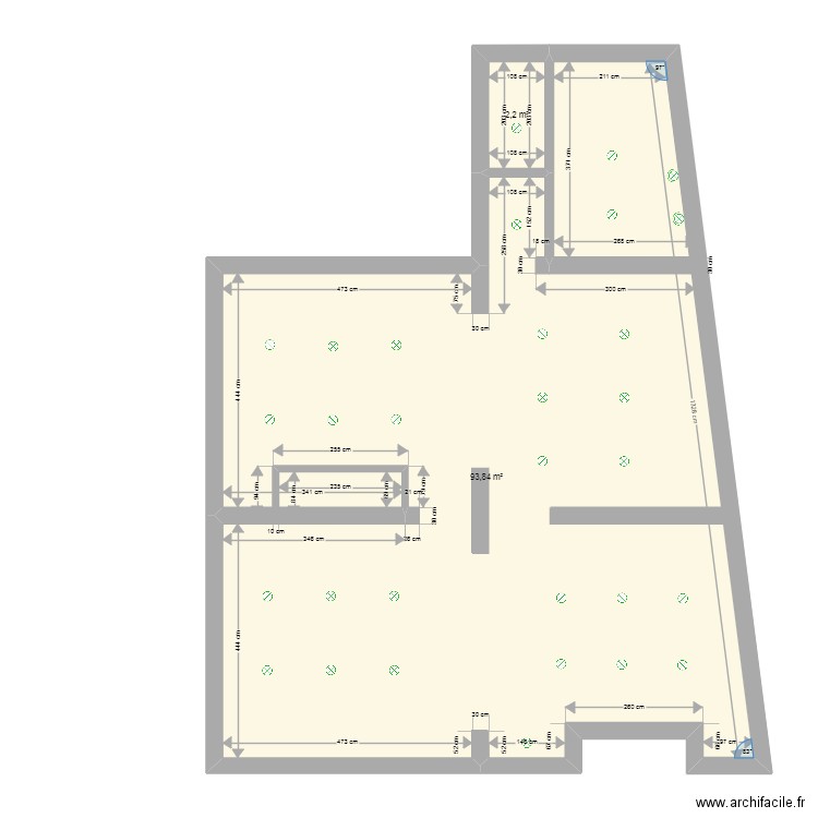 Huissignies 1. Plan de 2 pièces et 96 m2