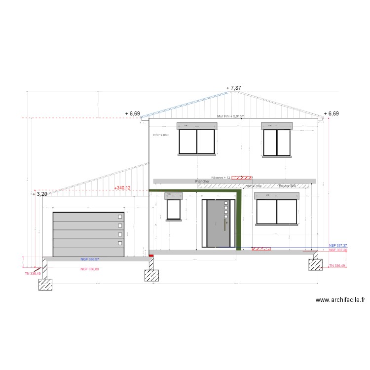 Coupe Avant. Plan de 0 pièce et 0 m2