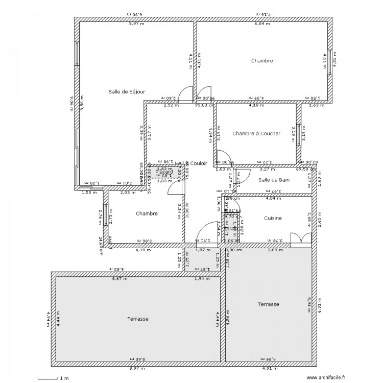 Blanc avec mesure. Plan de 0 pièce et 0 m2