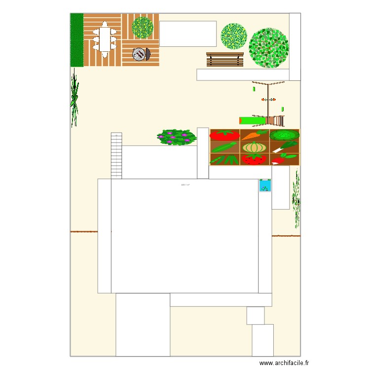 Jardin. Plan de 1 pièce et 440 m2