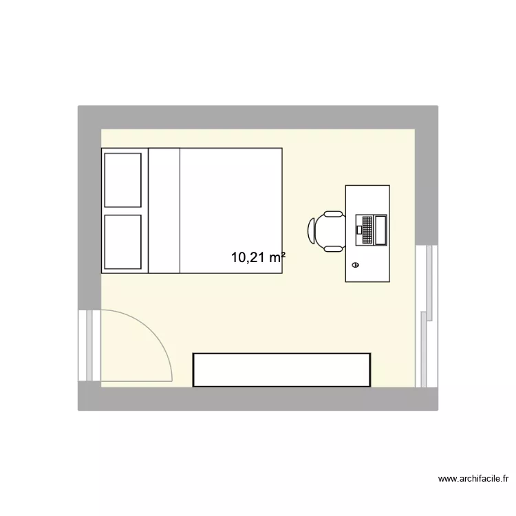 Chambre. Plan de 1 et 10 m² Chambre. Plan de 1 et 10 m²