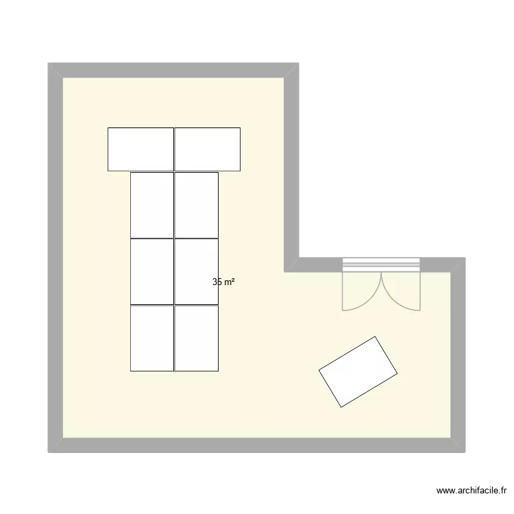 Salle info. Plan de 1 et 35 m² Salle info. Plan de 1 et 35 m²