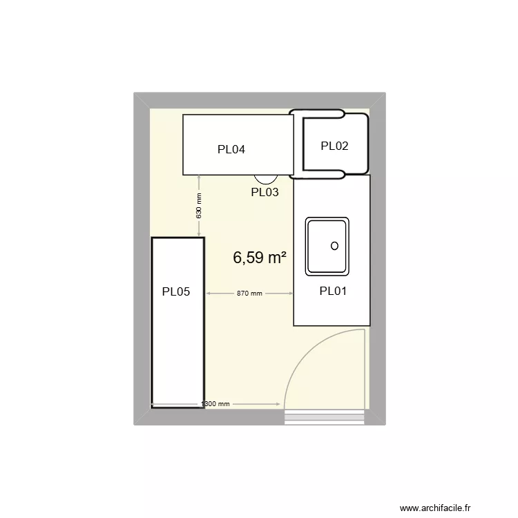 auberge montmin. Plan de 1 pièce et 7 m²