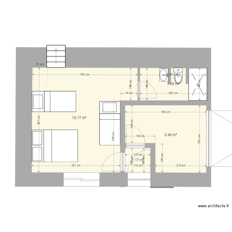 garage sous terrasse . Plan de 0 pièce et 0 m2