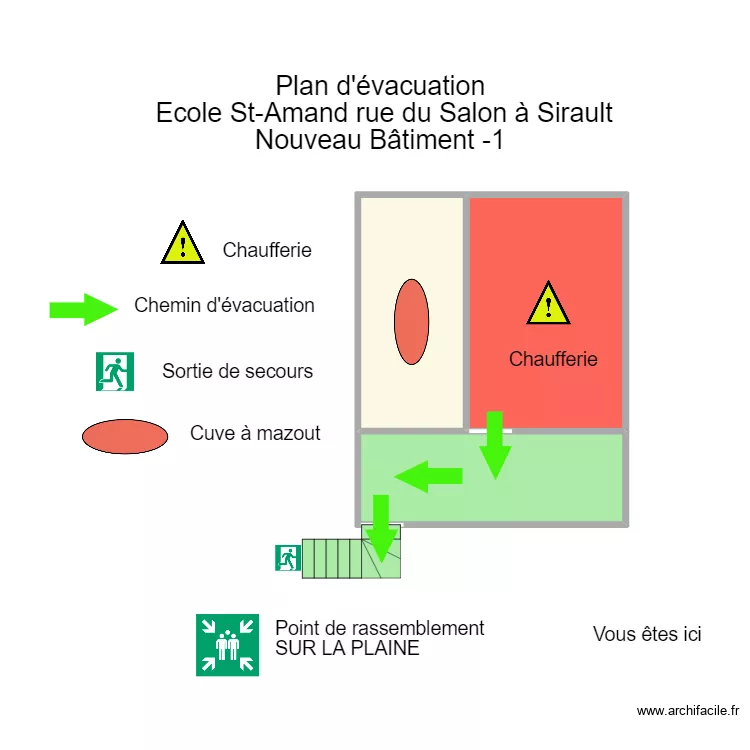 st Amand nouveau B&acirc;timent cave chaufferie. Plan de 