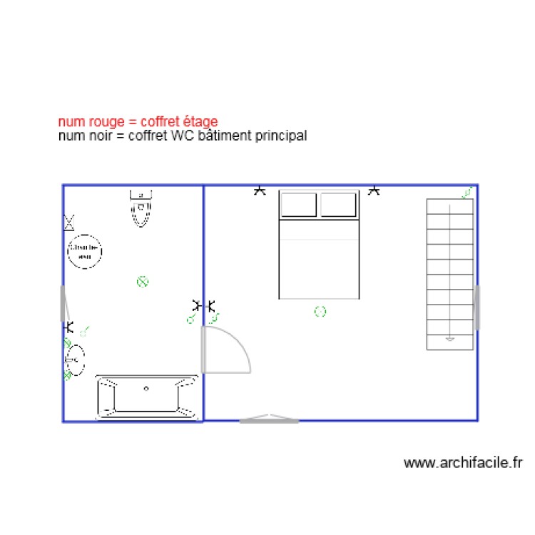 Etage petite maison. Plan de 0 pièce et 0 m2