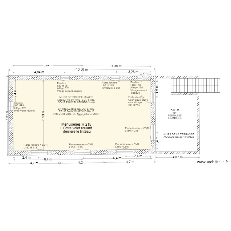 Implantation menuiserie 215. Plan de 0 pièce et 0 m2