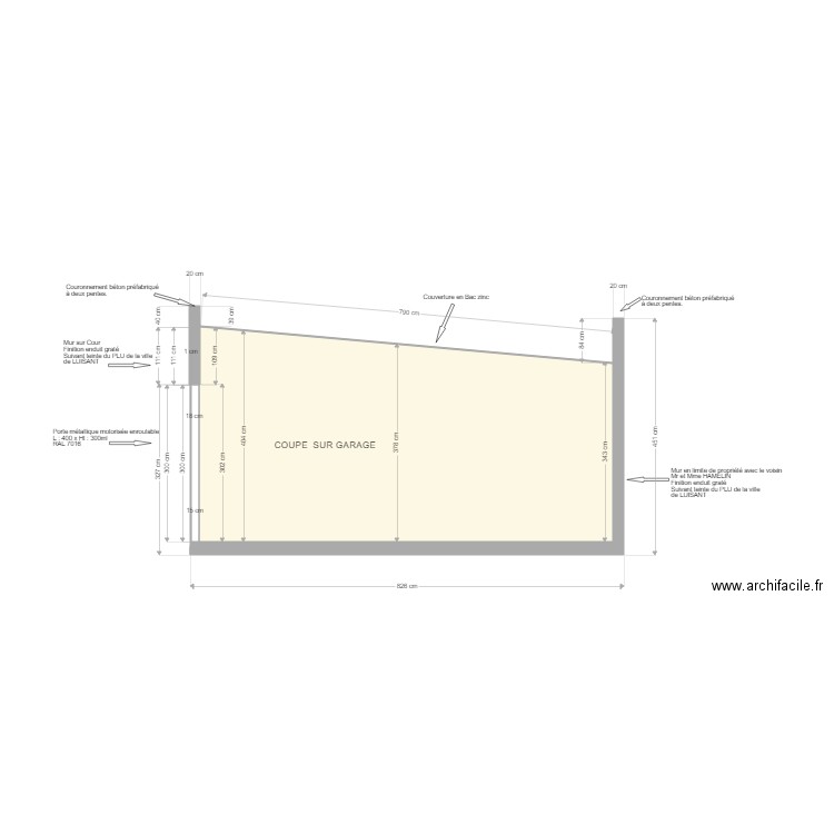 COUPE SUR GARAGE EXTERIEUR. Plan de 0 pièce et 0 m2