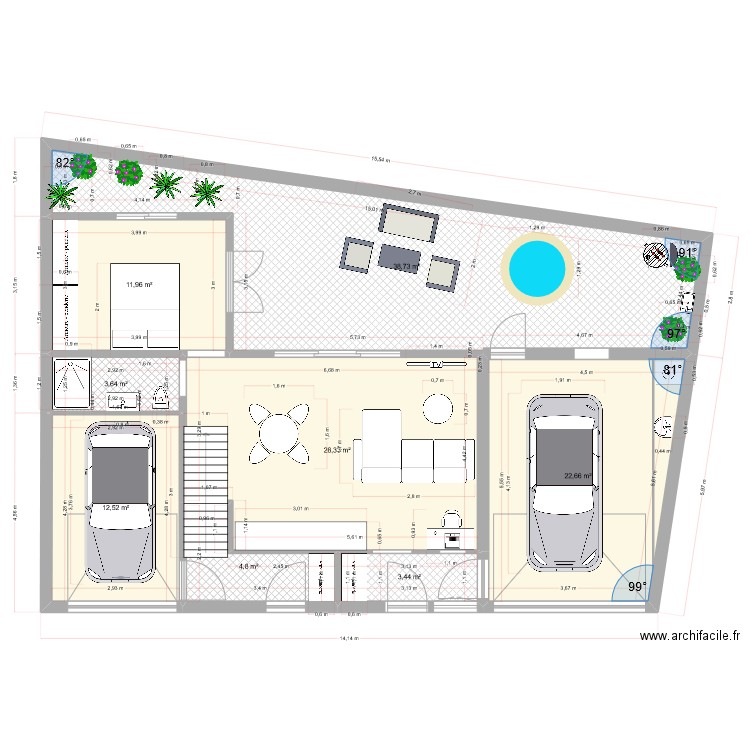 auray RDC 1. Plan de 8 pièces et 126 m2