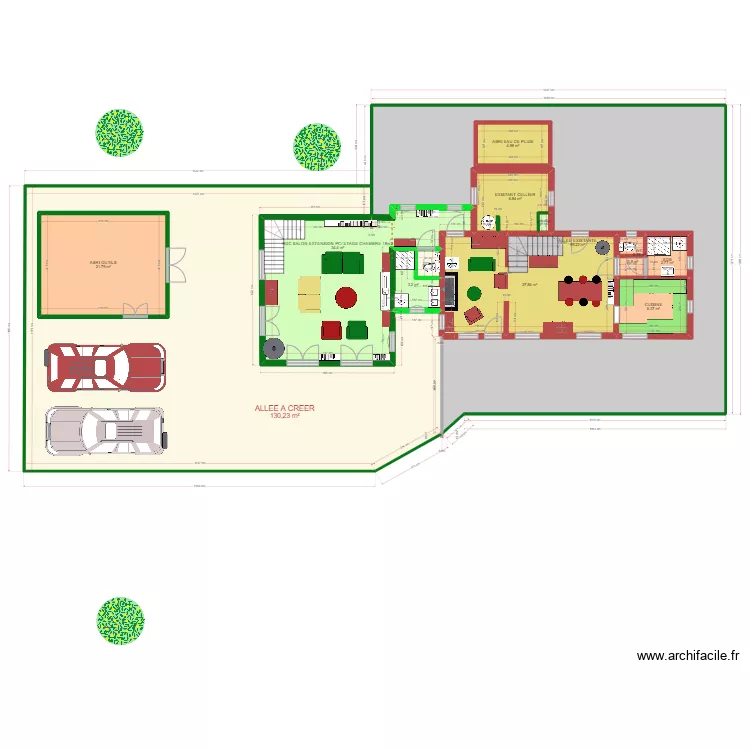 PLAN REDUIT EXTENSION SALON/CHAMBRE. Plan de 