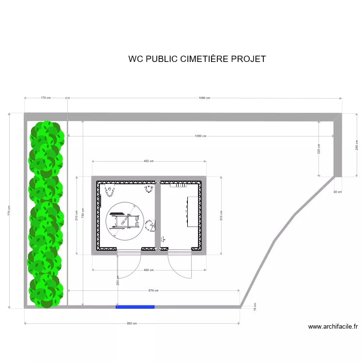 WC PUBLIC CIMETIERE PROJET. Plan de 
