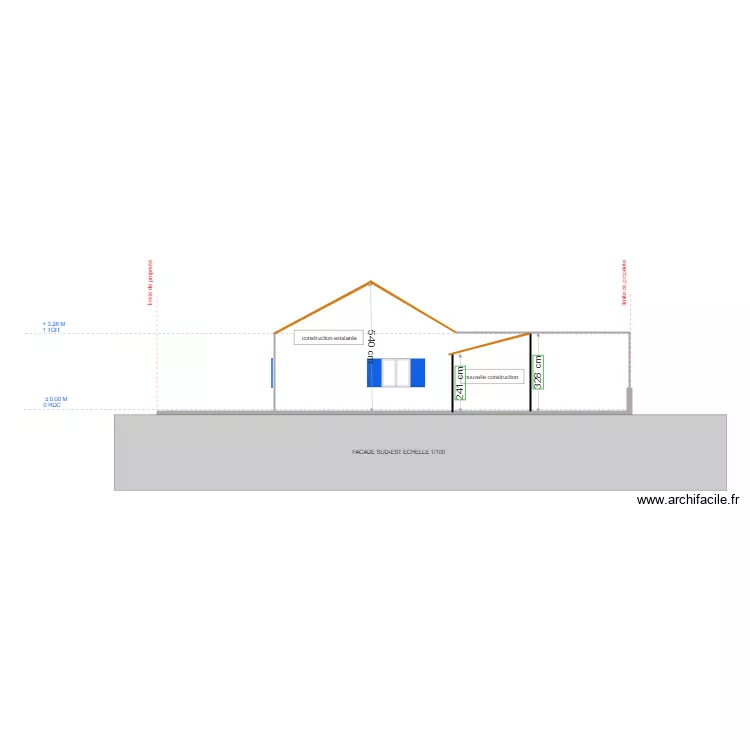 plan facade 1. Plan de 