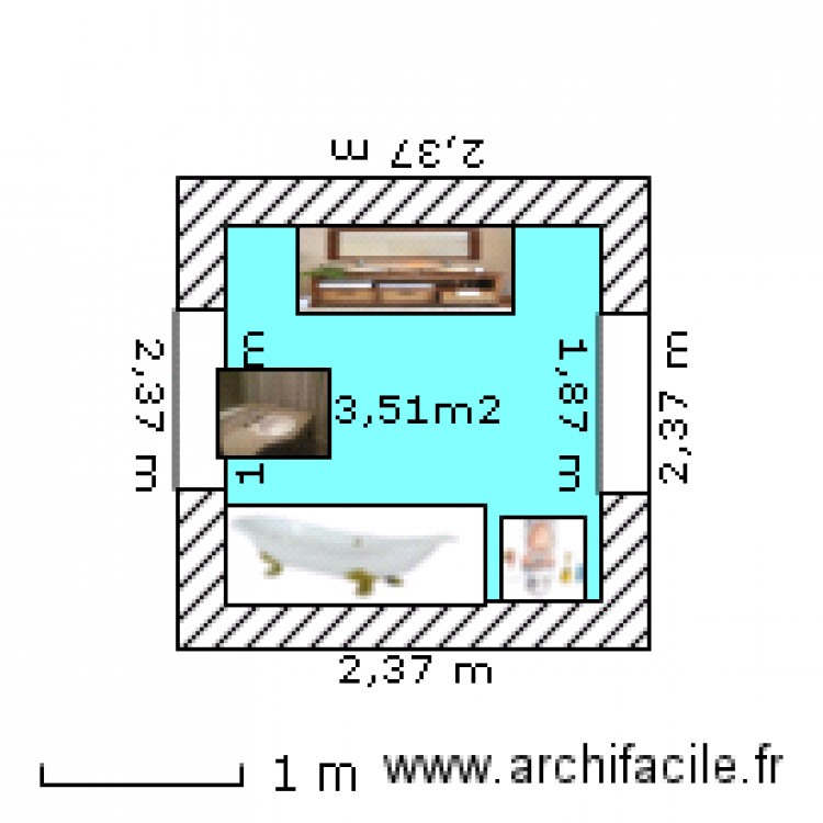 salle de bain. Plan de 0 pièce et 0 m2