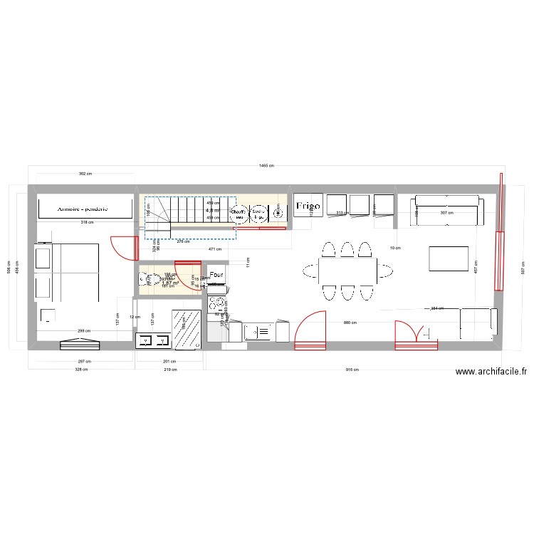 Macassi RDC Futur. Plan de 2 pièces et 7 m2