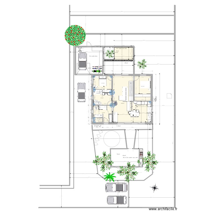 2390. Plan de 6 pièces et 90 m2