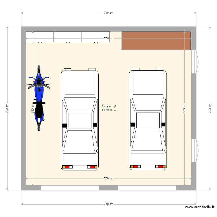 Garage. Plan de 1 pièce et 47 m2