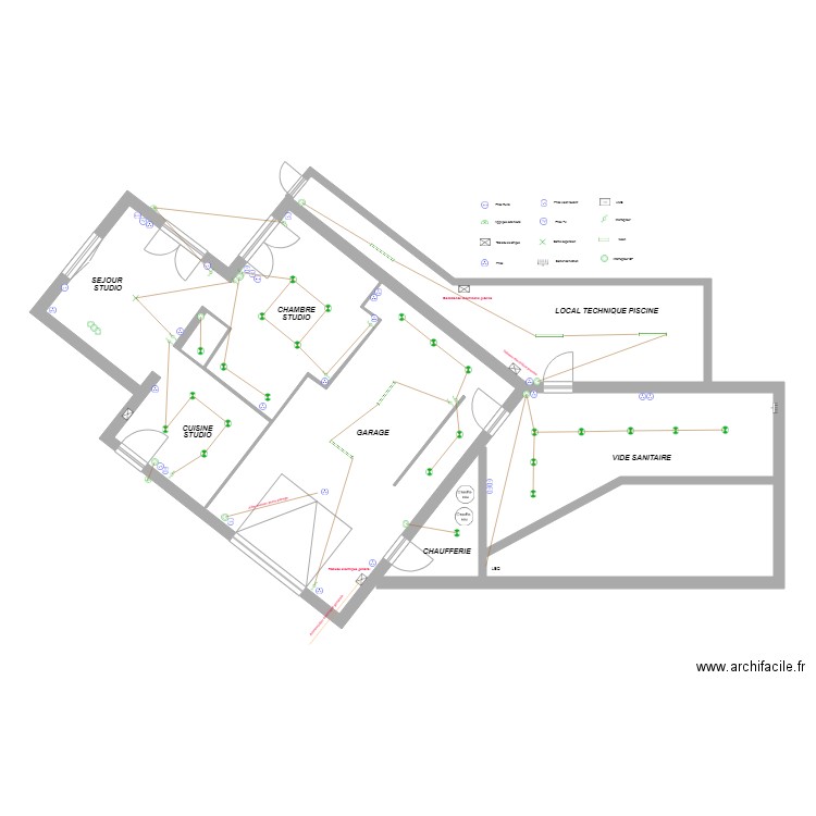 Tritons P Elec GARAGE. Plan de 2 pièces et 17 m2