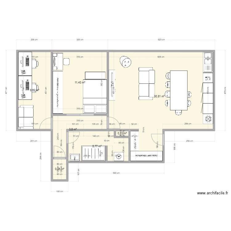 Maison 2 ?. Plan de 7 pièces et 62 m2