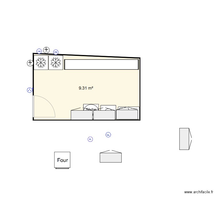 buanderie. Plan de 0 pièce et 0 m2