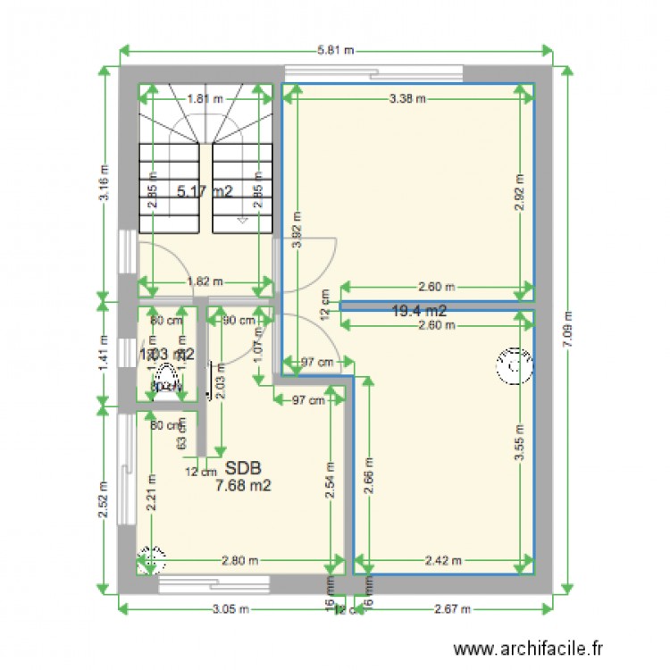 PLAN MAISON PC 1 sans meubles. Plan de 0 pièce et 0 m2