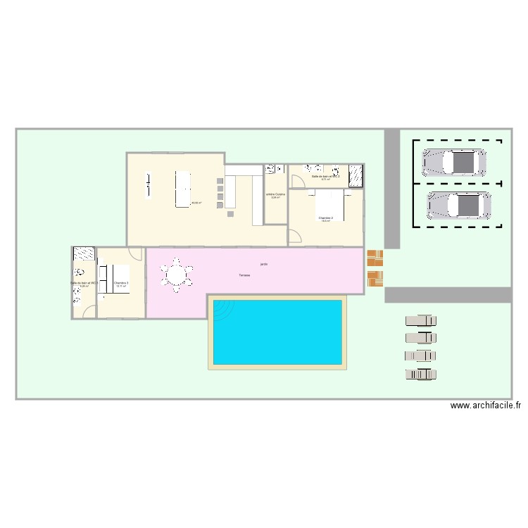 chong mon 1 2 chambres modifier 120  m2 jardin parking  . Plan de 0 pièce et 0 m2