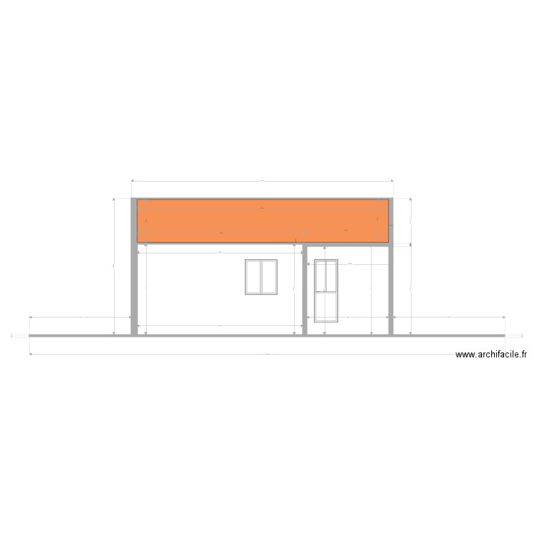 garage façade  arriere  modif porte service. Plan de 0 pièce et 0 m2