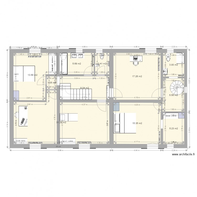 MaisonNIV1. Plan de 11 pièces et 110 m2