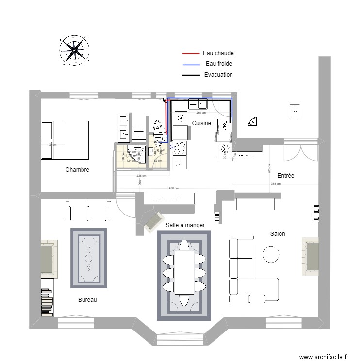 Plan Pabro V5. Plan de 2 pièces et 2 m2