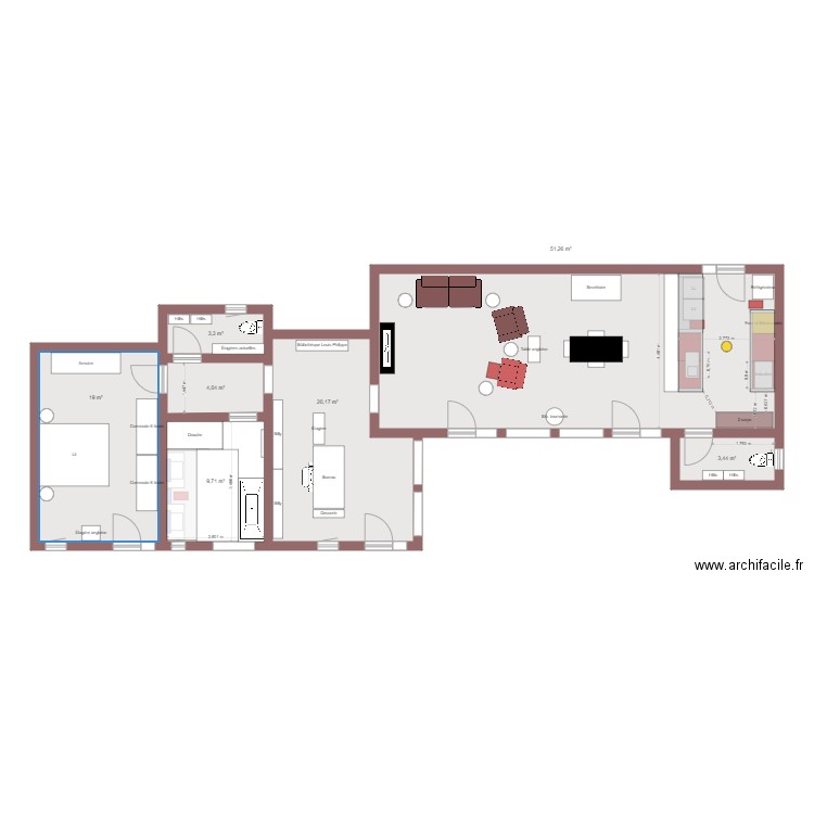 Plan coté 230722. Plan de 7 pièces et 111 m2