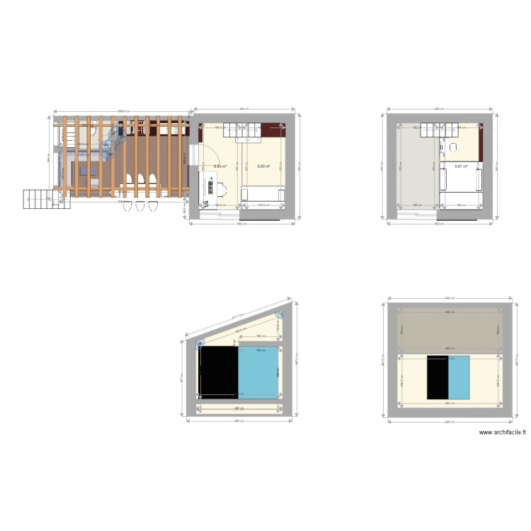 pailler mezzzanine 450x450 pente ouest avec abords h480. Plan de 0 pièce et 0 m2