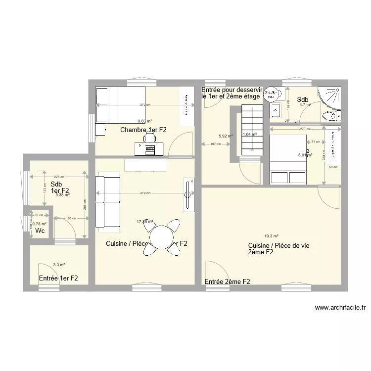 OK Marnaz Maison RDC avec 10cm isolation murs ext&eacute;rieurs. Plan de 