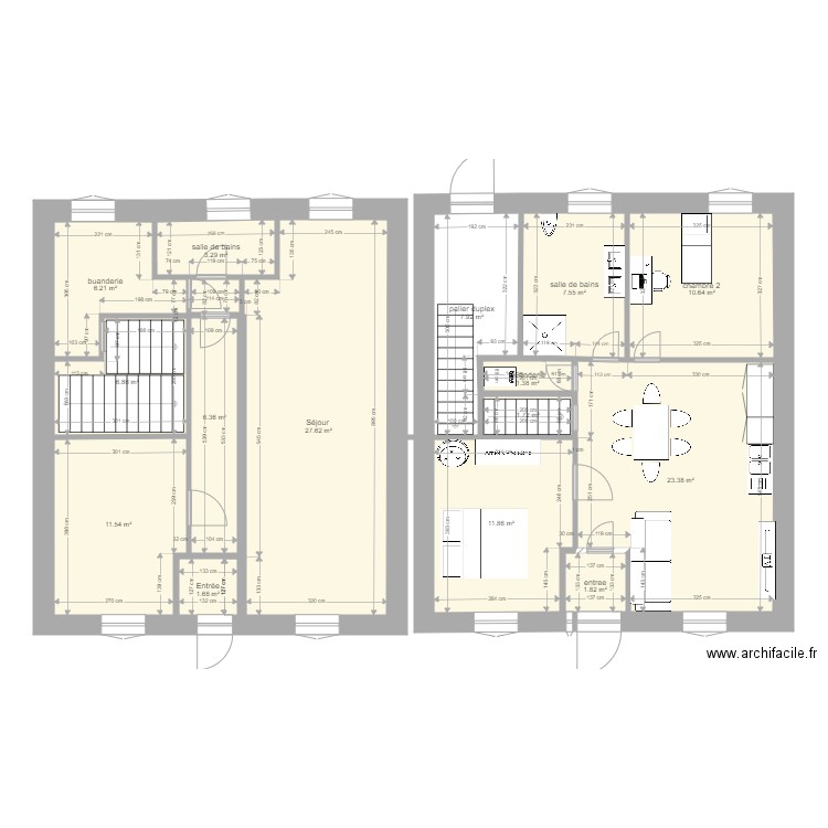 belleville appart rdc. Plan de 0 pièce et 0 m2