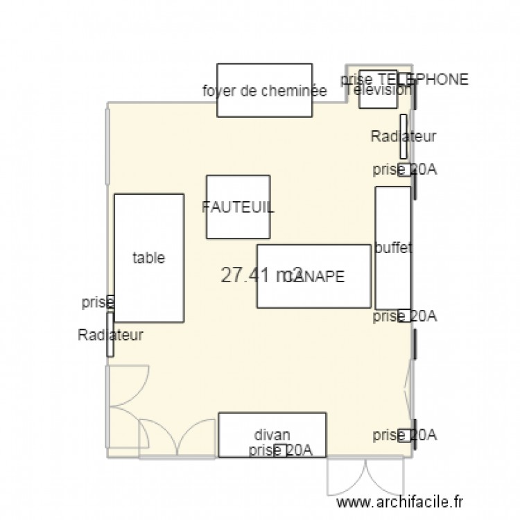 séjour F2 1er étage. Plan de 0 pièce et 0 m2