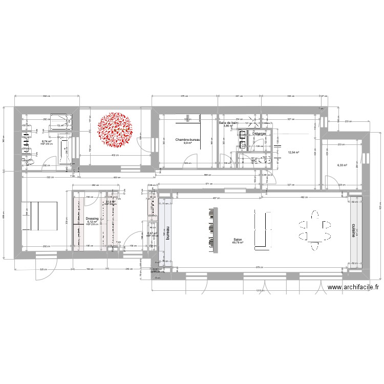 PLAN4B-sans ouverture NORD-1 juin -134m2. Plan de 0 pièce et 0 m2