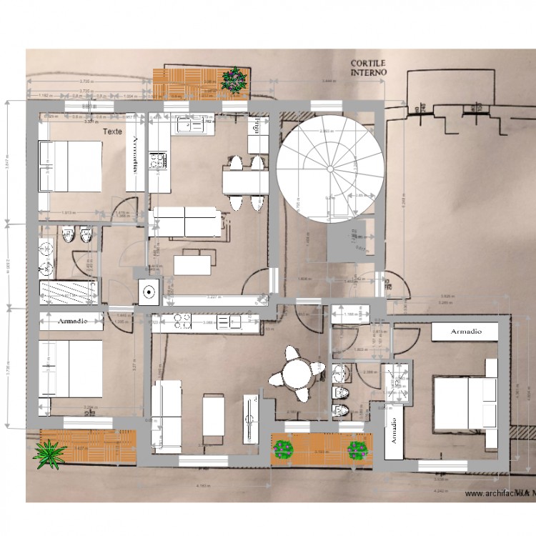 A via melzo 8. Plan de 0 pièce et 0 m2