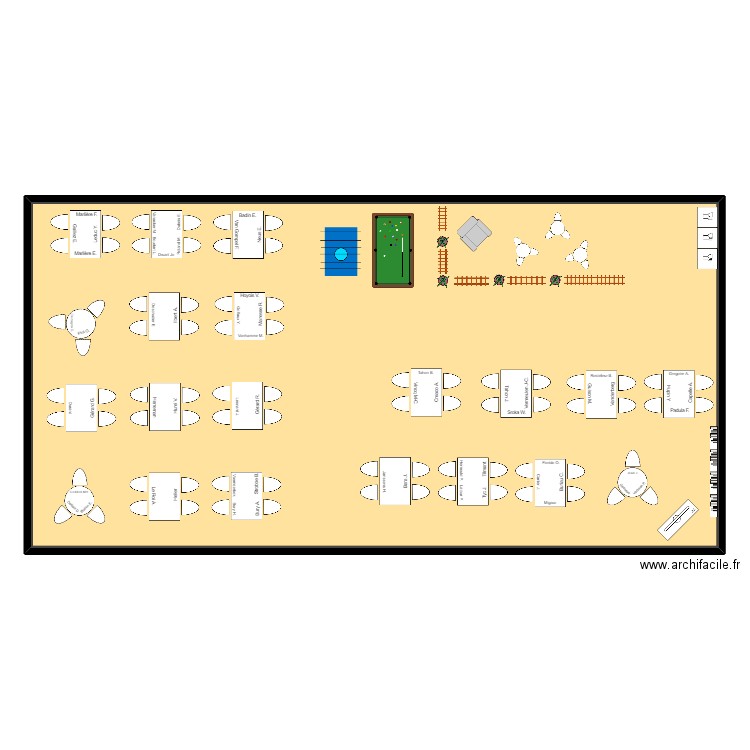 restau. Plan de 0 pièce et 0 m2