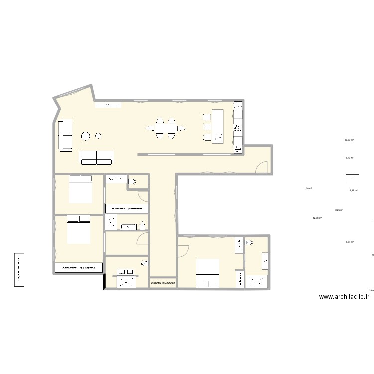 Ayala 62 4. Plan de 10 pièces et 148 m2