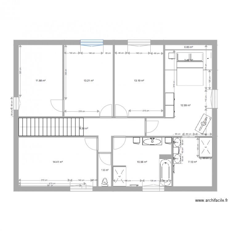 etage complet lit 2. Plan de 0 pièce et 0 m2