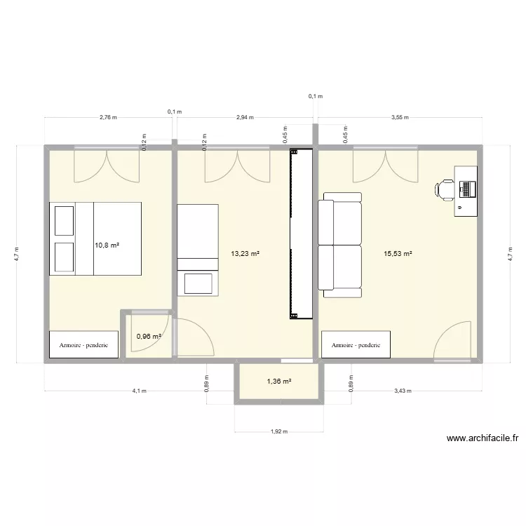 DARCHAN CHAMBRE. Plan de 