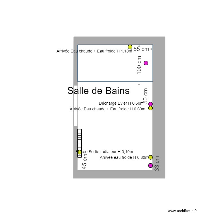 Salle de Bains Sanitaire + Chauffage. Plan de 0 pièce et 0 m2