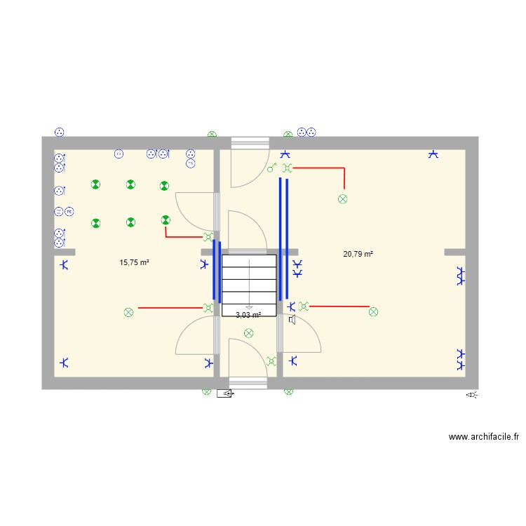 Villa ca m suffit. Plan de 3 pièces et 40 m2