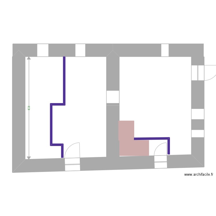 refuge bas. Plan de 0 pièce et 0 m2