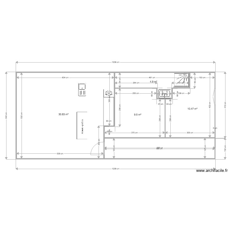 Etage 1 Redon modifi&eacute; 2. Plan de 0 pièce et 0 m2